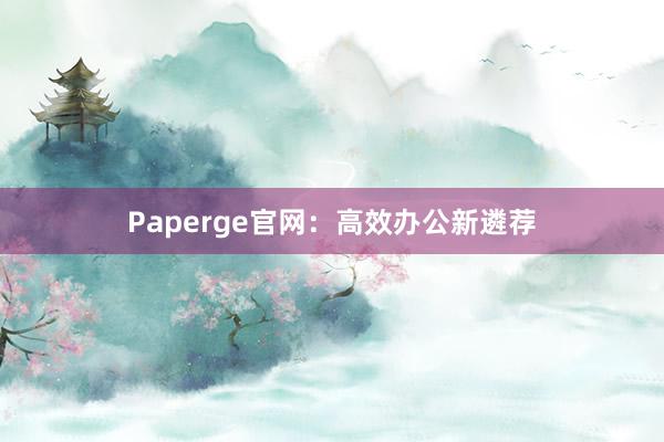 Paperge官网:高效办公新遴荐